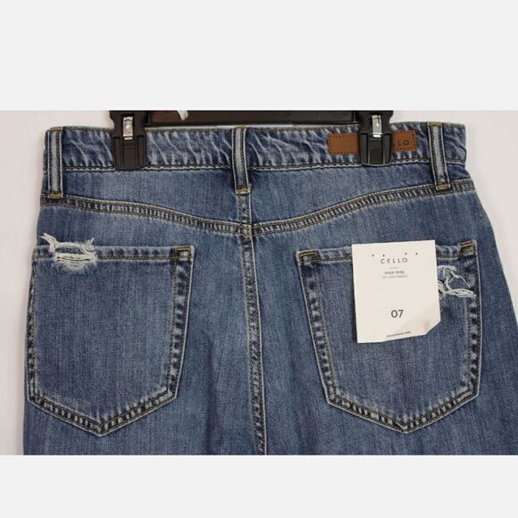 Cello Jeans Women's Distressed High-Rise 90's Boyfriend Straight Leg Jean 7 NWT - Picture 9 of 11